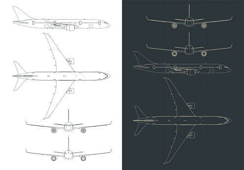 Commercial airliner blueprints