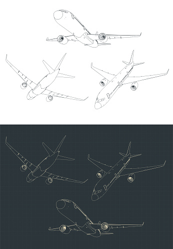 Commercial airliner drawings