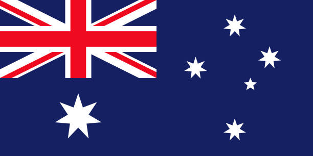 flaga związku australijskiego - great barrier reef stock illustrations