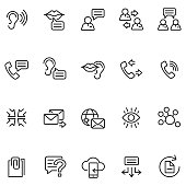 Communication icon set , vector illustration