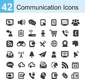 Vector illustration of communication icons. 