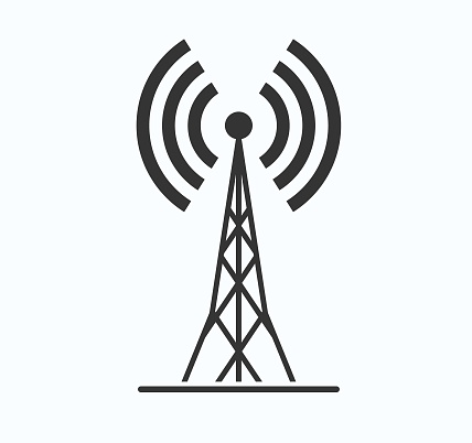 Communication tower vector icons. Illustration isolated for graphic and web design.  M
