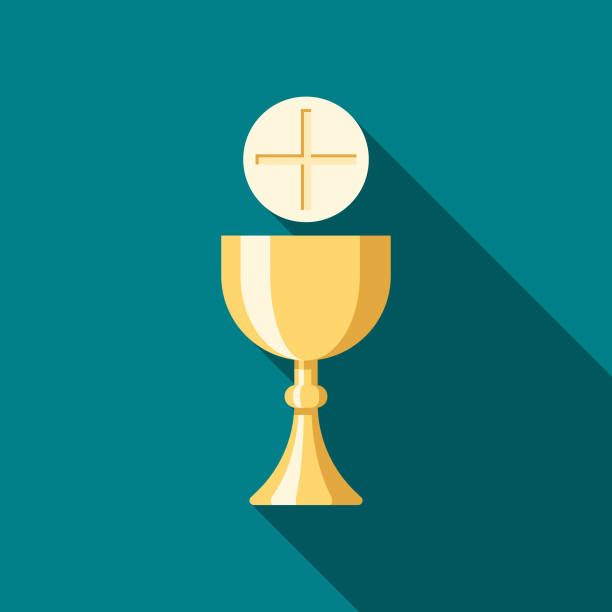 Communion Flat Design Easter Icon with Side Shadow  easter sunday stock illustrations