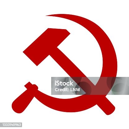 istock Communist hammer and sickle vector red symbol 1333140963