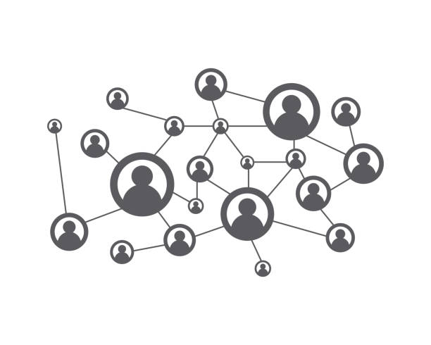 커뮤니티, 네트워크 및 사회 아이콘 - 컴퓨터 네트워크 stock illustrations