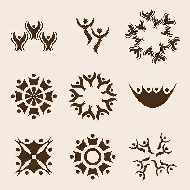 Community - vector symbols vector art illustration