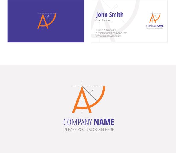 A company architecture construction  corporate business card vector art illustration