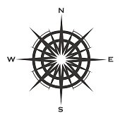 Compass rose icon isolated on white background. Wind rose vector illustration.