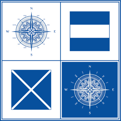 Compass rose nautical style
