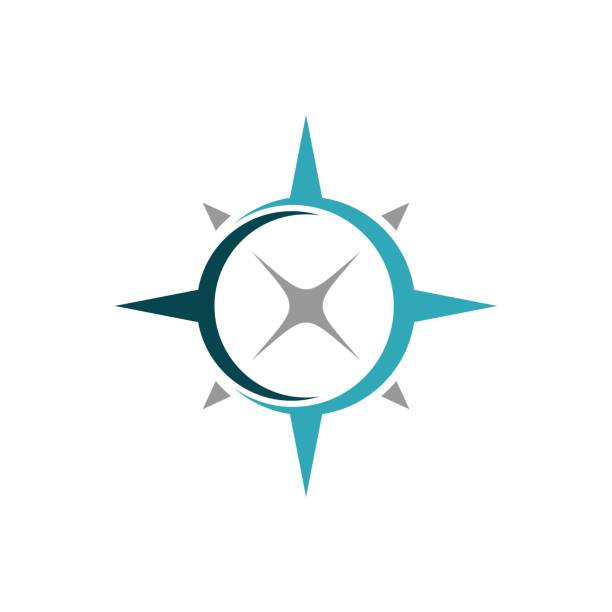 компас роуз swoosh логотип шаблон иллюстрация дизайн. вектор eps 10. - компас stock illustrations