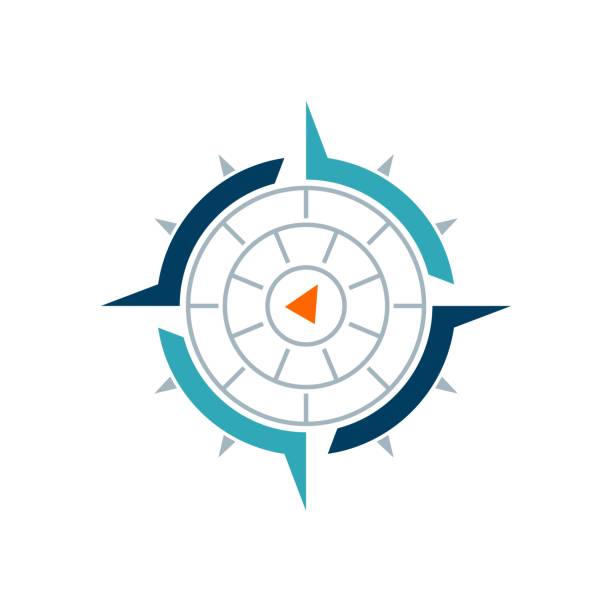 kompass rose vektor logo vorlage illustration design. vektor eps 10. - kompass stock-grafiken, -clipart, -cartoons und -symbole