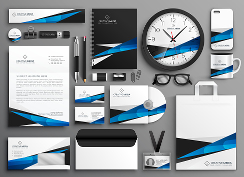 complete set of business stationery collateral