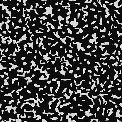 Abstract black and white shapes of composition notebook cover seamless pattern