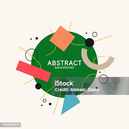 istock Composition with geometric shapes. Abstract background for design. 1410519071