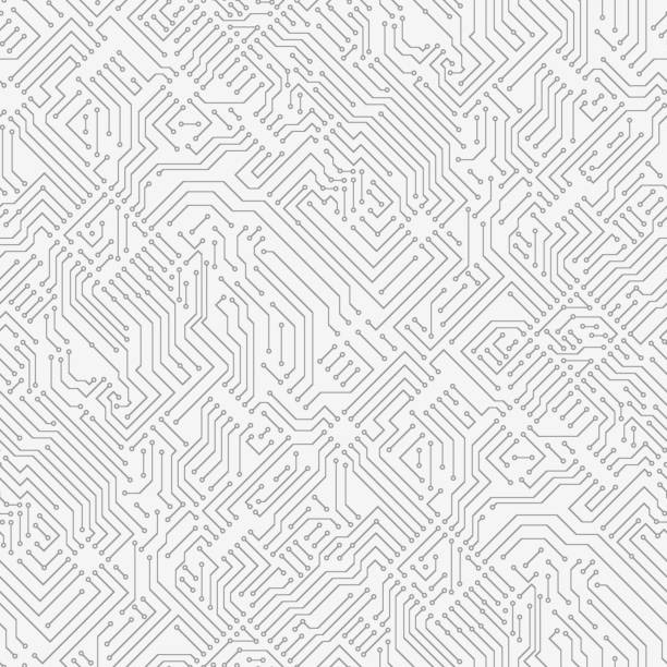 Computer circuit board. Computer circuit board. Seamless pattern connection designs stock illustrations