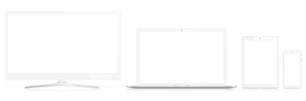 Computer Monitor, Laptop, Smart Phone and Digital Tablet Vector Illustration