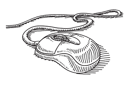 Computer Mouse Cable Drawing