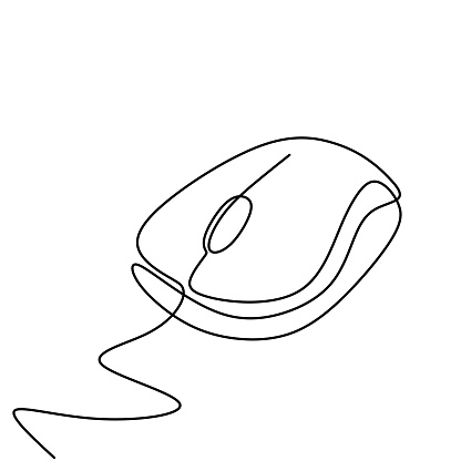 necessary Intense Swamp Computer Mouse One Continuous Line Drawing Cursor Tool For Digital Display  Minimalism Design Linear Simplicity Style Isolated On White Background  Stock Illustration - Download Image Now - iStock