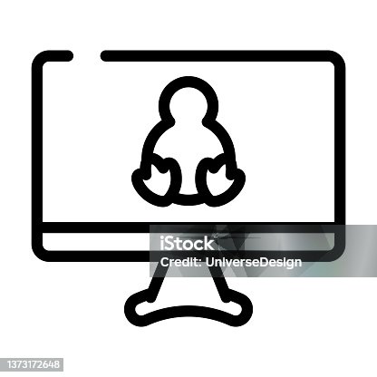 istock computer screen linux thin line icon. computer, system linear icons from technology concept isolated outline sign. Vector illustration symbol element for web design and apps.. 1373172648