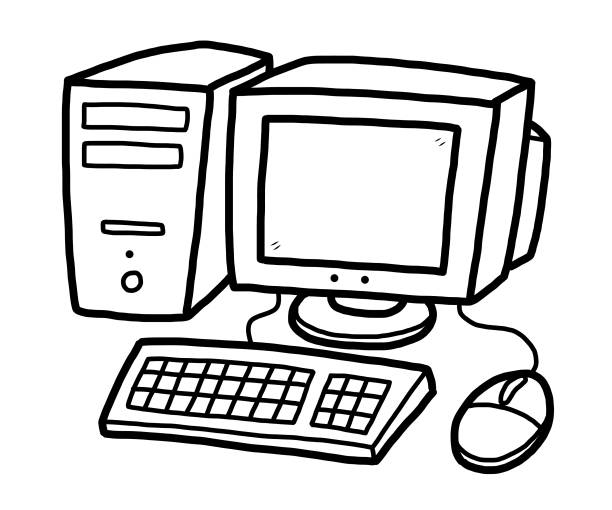 Best Computer Cartoon Computer Monitor Cpu Illustrations
