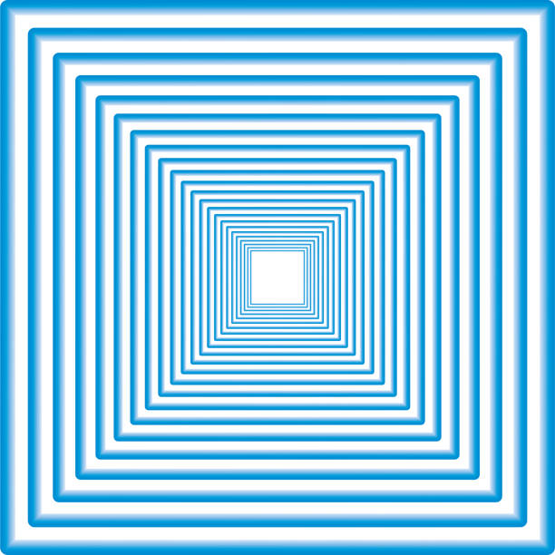 illustrazioni stock, clip art, cartoni animati e icone di tendenza di quadrato concentrico in blu degradato - cuadrado
