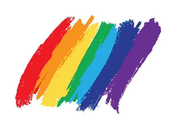 ilustraciones, imágenes clip art, dibujos animados e iconos de stock de concepto lgbt. flag pride rainbow lesbiana lgbt. - pride month