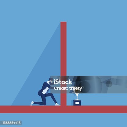 istock Concept for depression and obstacle business 1368654415