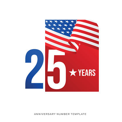 USA concept. Modern anniversary logo template isolated, anniversary icon label, anniversary symbol stock illustration