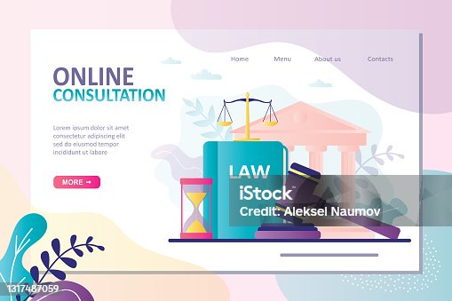 istock Concept of online legal advice. Legal assistance in court. Professional law attorney consultation online 1317487059
