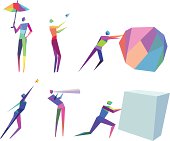 Vector Illustration of Colorful Concept Polygonal People with transparency in eps10