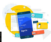 Creation and promotion of web sites and mobile applications. Programming and design. Concepts illustration for web page design for website and mobile website development.