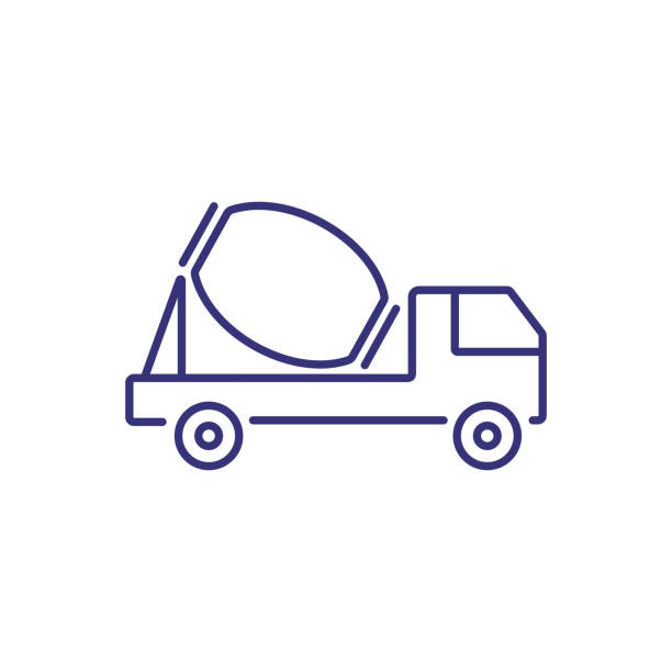 Cement Mixing Truck Drawing Illustrations, Royalty-Free Vector Graphics