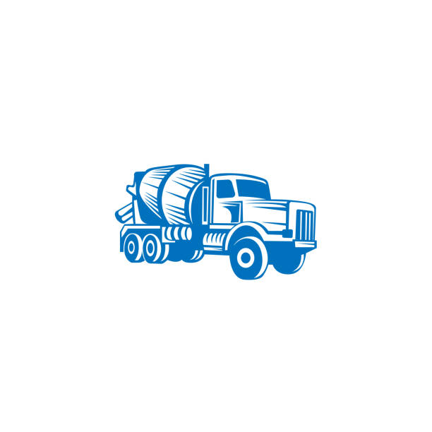 Concrete mixing truck vector. Flat design. Industrial transport. Construction machine. For construction theme illustrating. Concrete mixing truck vector. Flat design. Industrial transport. Construction machine. For construction theme illustrating. concrete stock illustrations