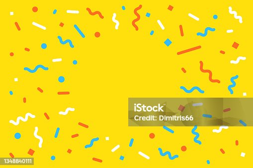 istock Confetti background with empty space for your message. Can be used for celebration, advertisement, birthday party, Christmas, New Year, Holiday, Carnival festivity, Valentine’s Day, National Holiday, etc. 1348840111