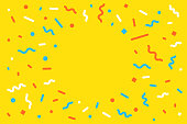 istock Confetti background with empty space for your message. Can be used for celebration, advertisement, birthday party, Christmas, New Year, Holiday, Carnival festivity, Valentine’s Day, National Holiday, etc. 1348840111