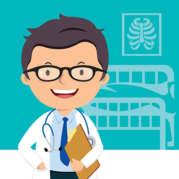 Confident medical doctor A male doctor with medical report. doctor photos stock illustrations