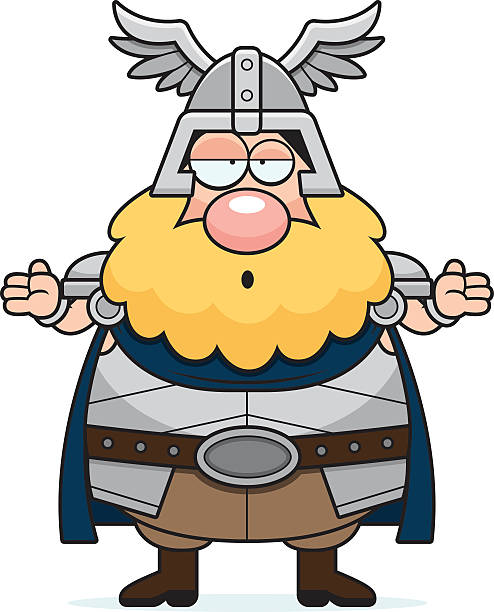 Confused Cartoon Thor A cartoon illustration of Thor looking confused. thor hammer stock illustrations