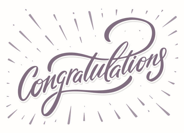 Congratulations card. Hand lettering Congratulations card. Hand lettering. Vector hand drawn illustration. congratulations stock illustrations