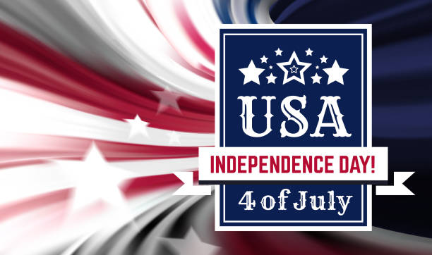 поздравляем с днем независимости америки, 4 июля - национальным праздником сша на фоне флага. вектор - july 4 stock illustrations