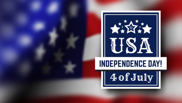 поздравляем с днем независимости америки, 4 июля - национальным праздником сша на фоне флага. вектор - july 4 stock illustrations