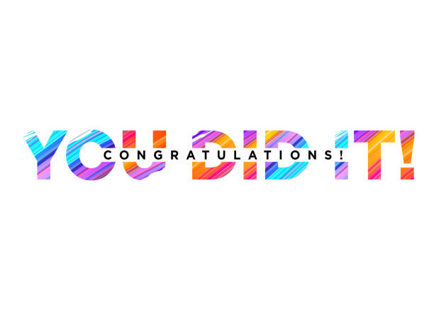 Congratulations You Did It Inscription with Bright Colorful Brush Stroke Texture. Vector Creative Inscription. Congrats Background Design for Card, Poster, Invitation, Banner. Motivational Phrase. Congratulations You Did It Inscription with Bright Colorful Brush Stroke Texture. Vector Creative Inscription. Congrats Background Design for Card, Poster, Invitation, Banner. Motivational Phrase. congratulations stock illustrations