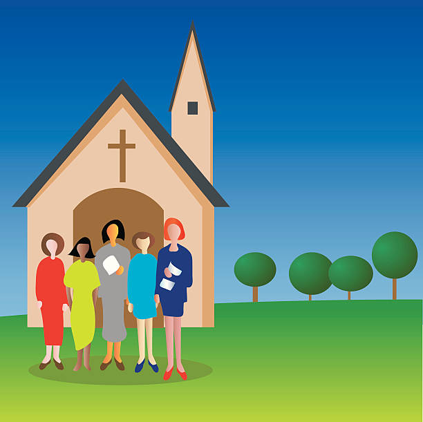 congregation vector art illustration