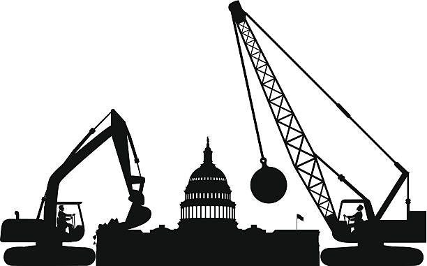 Congress Destruction vector art illustration