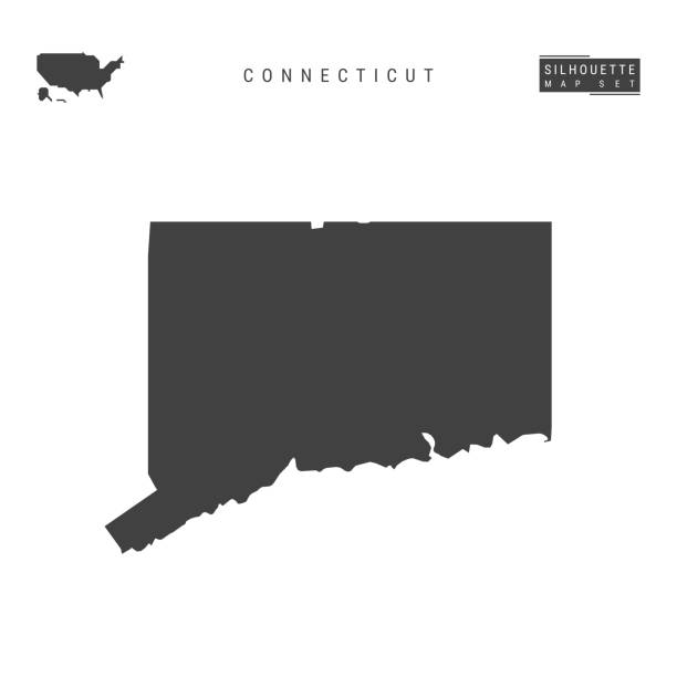 Connecticut US State Vector Map Isolated on White Background. High-Detailed Black Silhouette Map of Connecticut Connecticut US State Blank Vector Map Isolated on White Background. High-Detailed Black Silhouette Map of Connecticut. connecticut stock illustrations