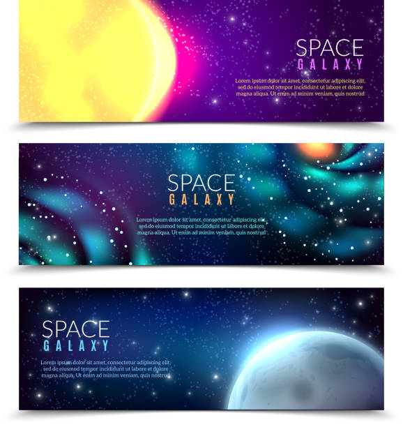 ilustrações de stock, clip art, desenhos animados e ícones de constellations space galagy banners - milky way
