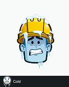 istock Construction Worker - Expressions - Unwell - Cold - Freezing 1369849627