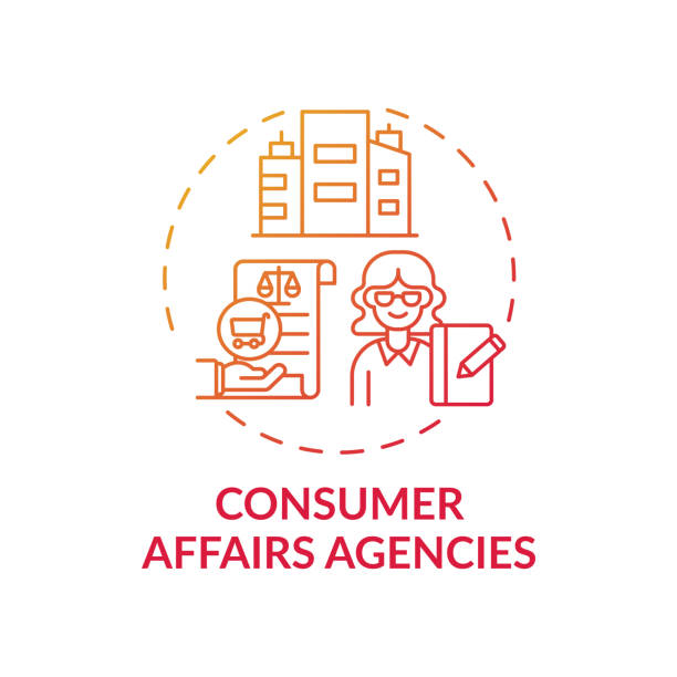 Consumer affairs agencies concept icon Consumer affairs agencies concept icon. Customer protection service idea thin line illustration. Collecting information concerning failures and accidents. Vector isolated outline RGB color drawing angry general manager stock illustrations