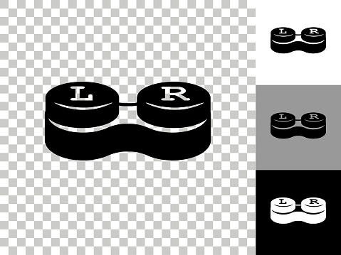 Contact Lens Cases Icon on Checkerboard Transparent Background