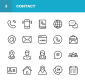 istock Contact Line Icons. Editable Stroke. Pixel Perfect. For Mobile and Web. Contains such icons as Smartphone, Messaging, Email, Calendar, Location. 1088417818
