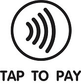 istock Contactless Nfc Wireless Pay Sign Logo. Credit Card Nfc Payment Vector Concept 1192965571
